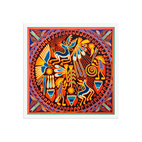 Huichol Yarn Painting Print • L - 101 - Huichol Arts