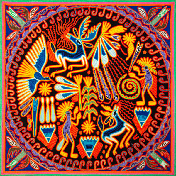 Huichol Yarn Painting Print • L - 101 - Huichol Arts