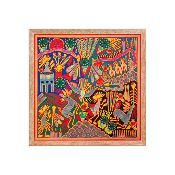 Huichol Yarn Painting Print • L - 102 - Huichol Arts