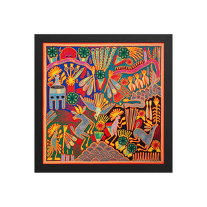Huichol Yarn Painting Print • L - 102 - Huichol Arts