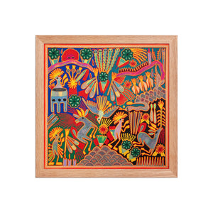 Huichol Yarn Painting Print • L - 102 - Huichol Arts