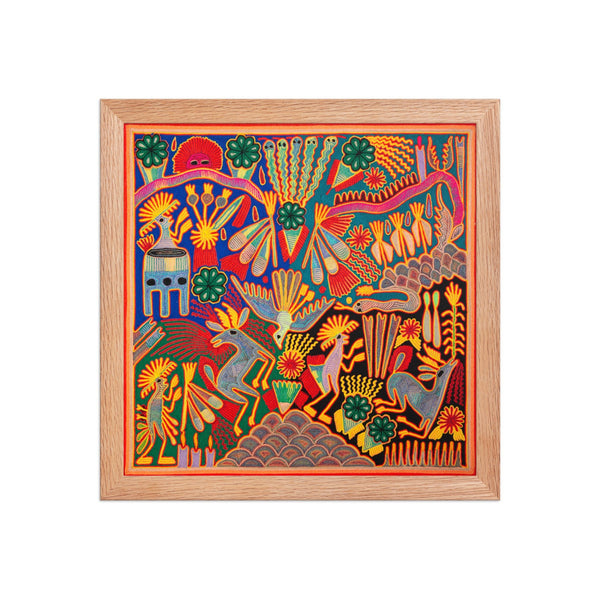 Huichol Yarn Painting Print • L - 102 - Huichol Arts