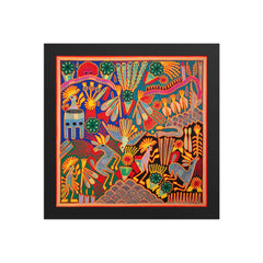 Huichol Yarn Painting Print • L - 102 - Huichol Arts
