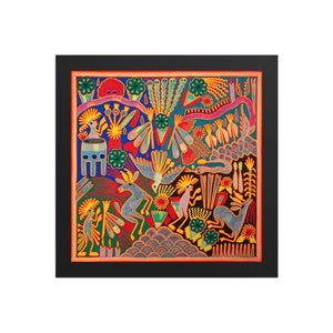 Huichol Yarn Painting Print • L - 102 - Huichol Arts