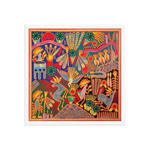 Huichol Yarn Painting Print • L - 102 - Huichol Arts