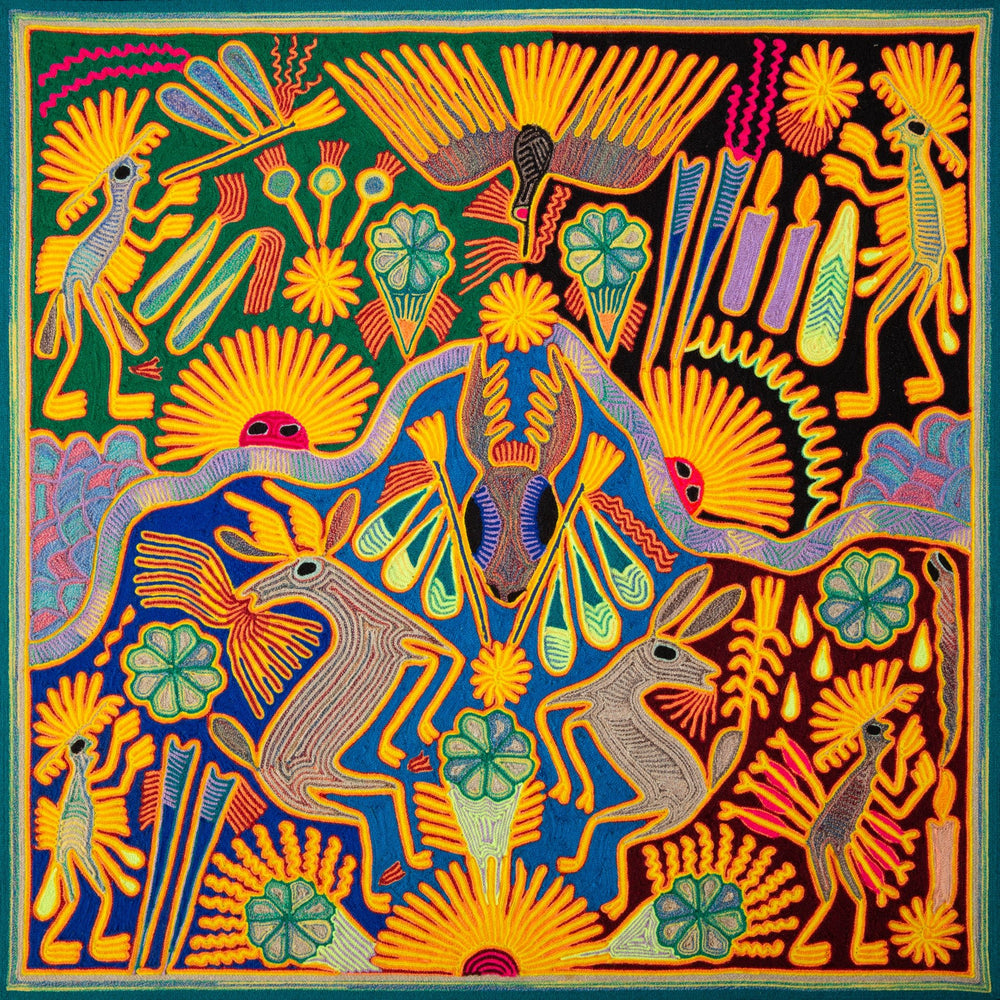 Huichol Yarn Painting Print • L - 105 - Huichol Arts