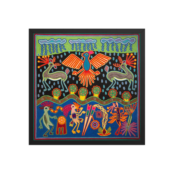 Huichol Yarn Painting Print • L - 106 - Huichol Arts