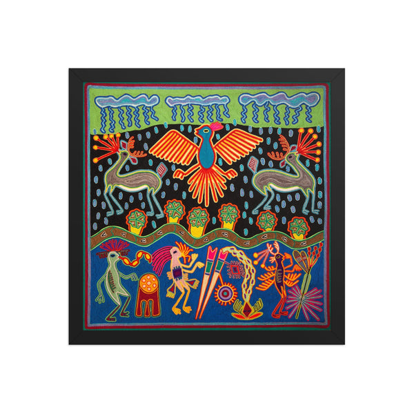 Huichol Yarn Painting Print • L - 106 - Huichol Arts