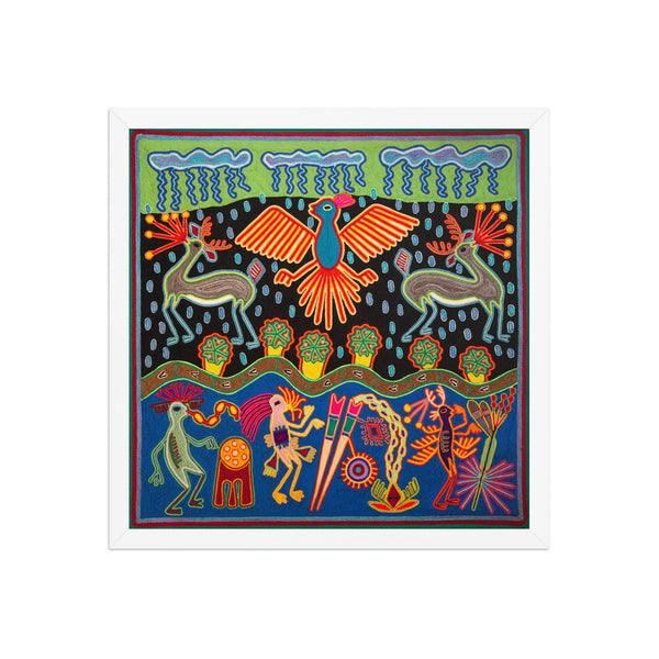 Huichol Yarn Painting Print • L - 106 - Huichol Arts
