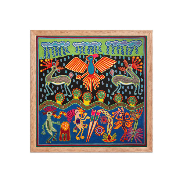 Huichol Yarn Painting Print • L - 106 - Huichol Arts