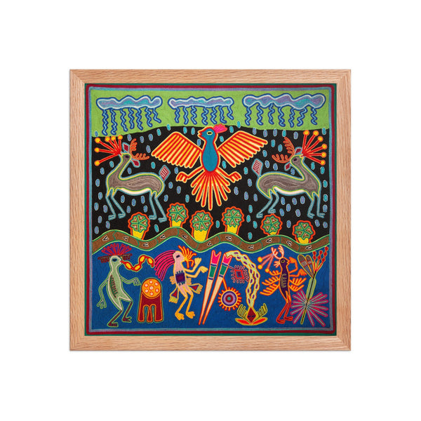 Huichol Yarn Painting Print • L - 106 - Huichol Arts