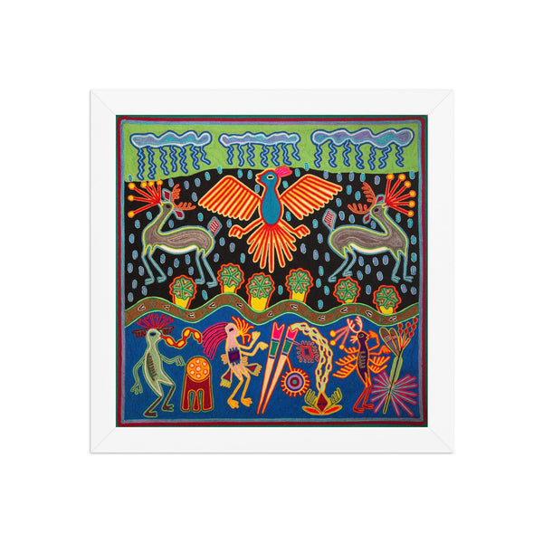 Huichol Yarn Painting Print • L - 106 - Huichol Arts