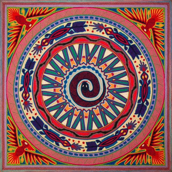 Huichol Yarn Painting Print • L - 107 - Huichol Arts