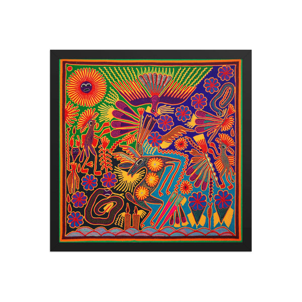 Huichol Yarn Painting Print • L - 108 - Huichol Arts