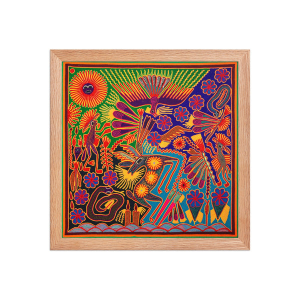 Huichol Yarn Painting Print • L - 108 - Huichol Arts