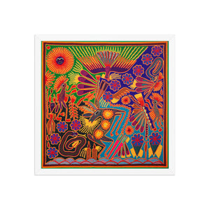 Huichol Yarn Painting Print • L - 108 - Huichol Arts