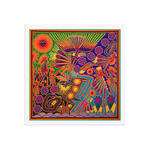 Huichol Yarn Painting Print • L - 108 - Huichol Arts