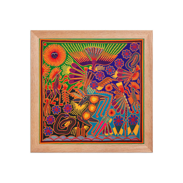Huichol Yarn Painting Print • L - 108 - Huichol Arts