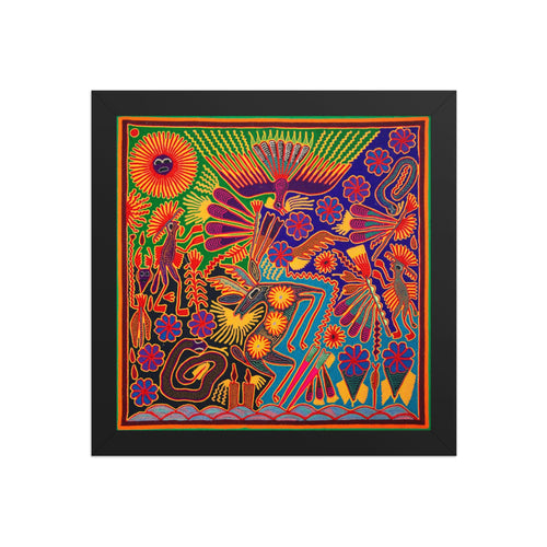 Huichol Yarn Painting Print • L - 108 - Huichol Arts