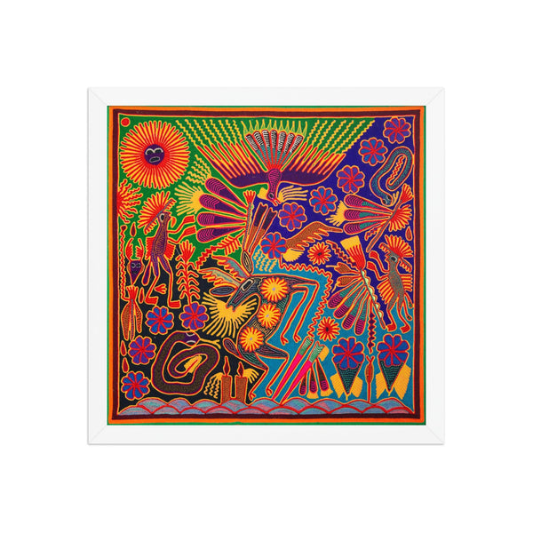 Huichol Yarn Painting Print • L - 108 - Huichol Arts