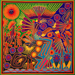 Huichol Yarn Painting Print • L - 108 - Huichol Arts