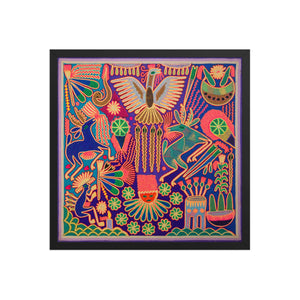 Huichol Yarn Painting Print • L - 109 - Huichol Arts