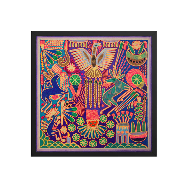 Huichol Yarn Painting Print • L - 109 - Huichol Arts