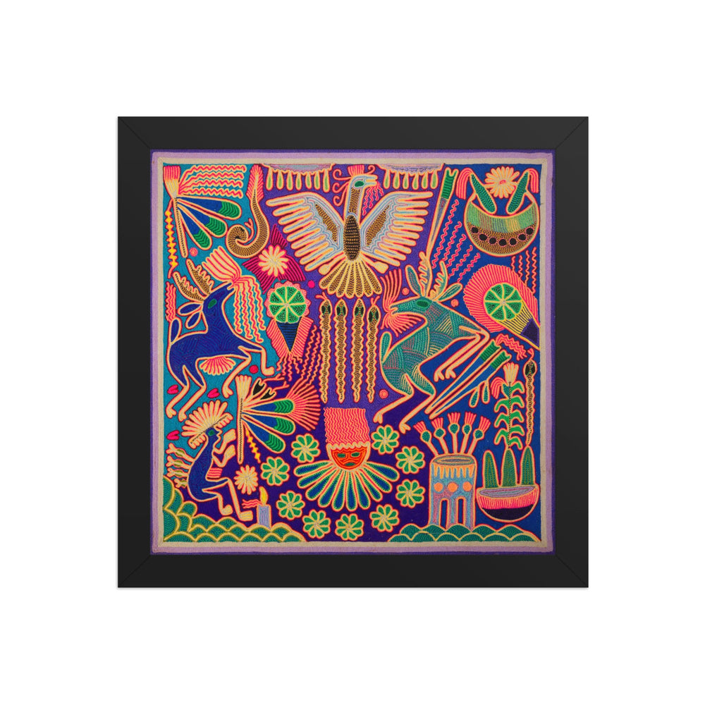 Huichol Yarn Painting Print • L - 109 - Huichol Arts