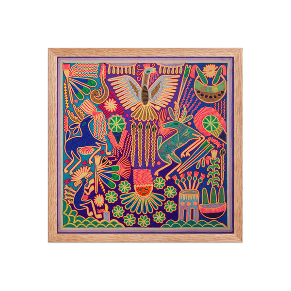 Huichol Yarn Painting Print • L - 109 - Huichol Arts