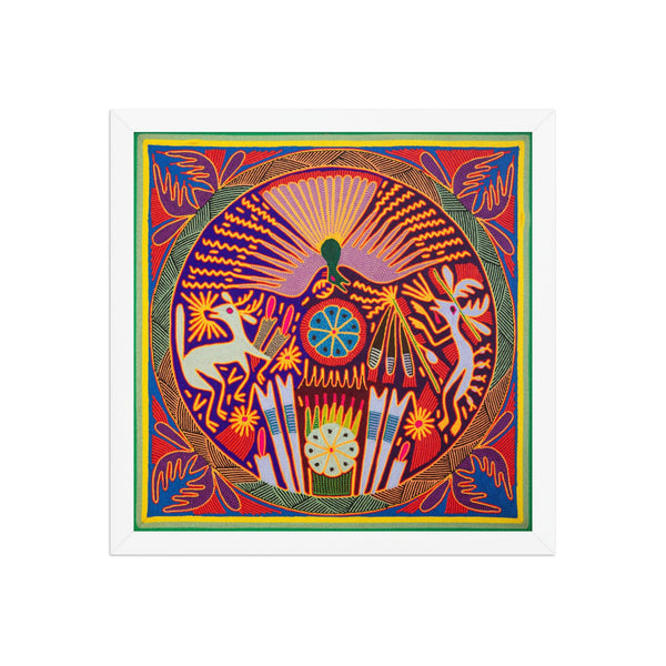 Huichol Yarn Painting Print • L - 111 - Huichol Arts