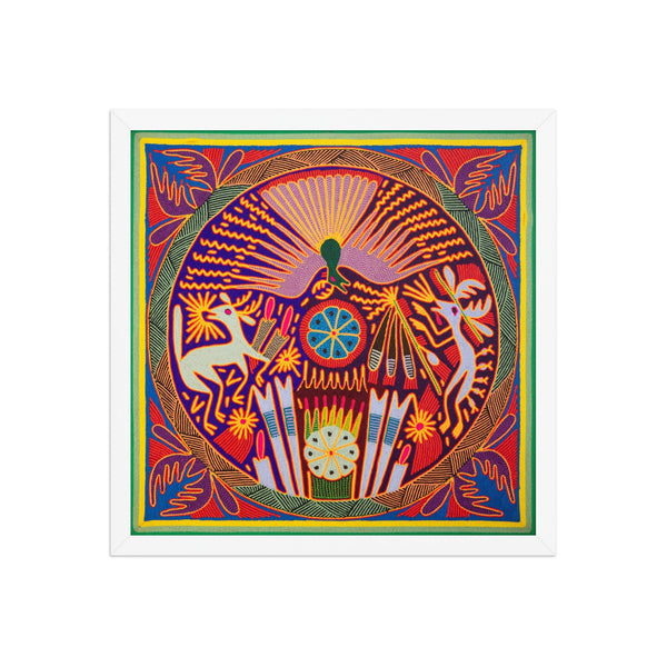 Huichol Yarn Painting Print • L - 111 - Huichol Arts