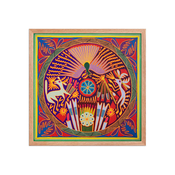Huichol Yarn Painting Print • L - 111 - Huichol Arts