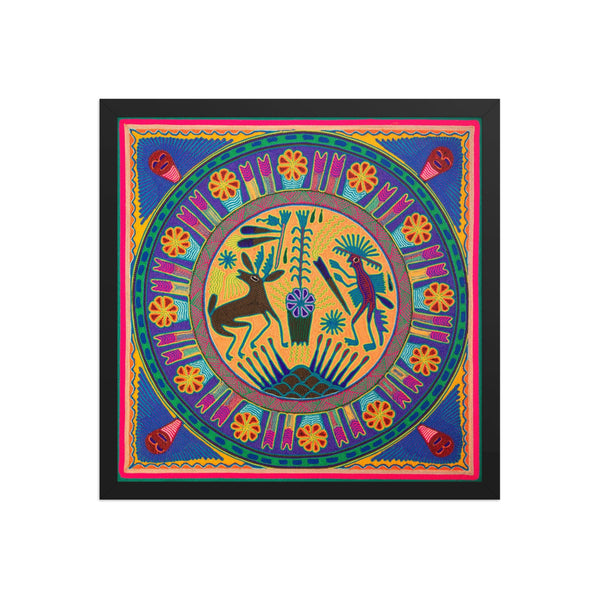 Huichol Yarn Painting Print • L - 112 - Huichol Arts