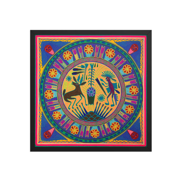 Huichol Yarn Painting Print • L - 112 - Huichol Arts