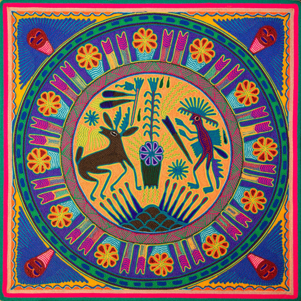 Huichol Yarn Painting Print • L - 112 - Huichol Arts