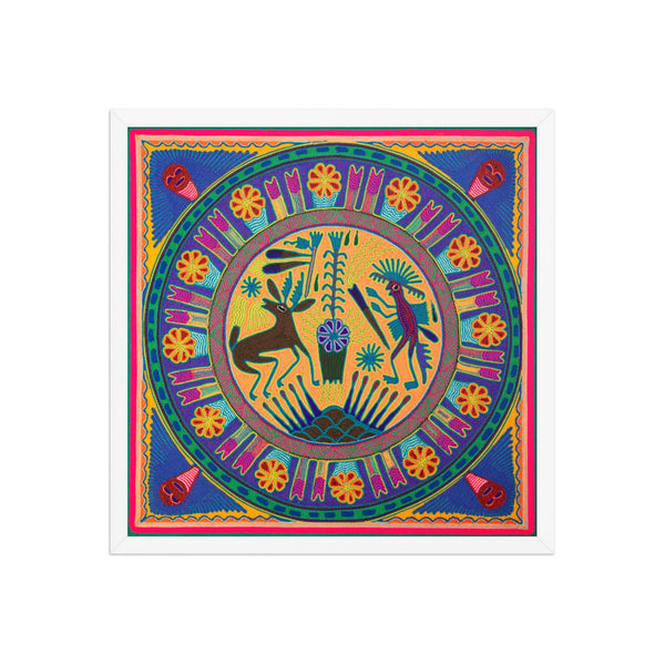 Huichol Yarn Painting Print • L - 112 - Huichol Arts