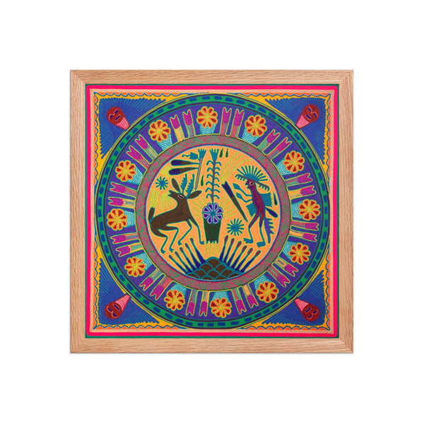 Huichol Yarn Painting Print • L - 112 - Huichol Arts