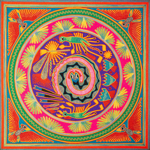 Huichol Yarn Painting Print • L - 113 - Huichol Arts