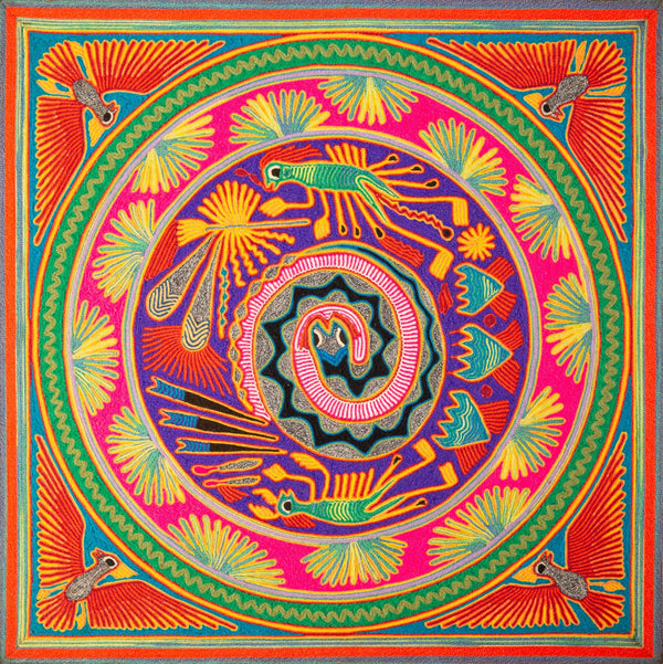 Huichol Yarn Painting Print • L - 113 - Huichol Arts