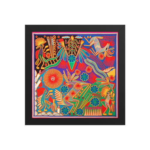 Huichol Yarn Painting Print • L - 114 - Huichol Arts