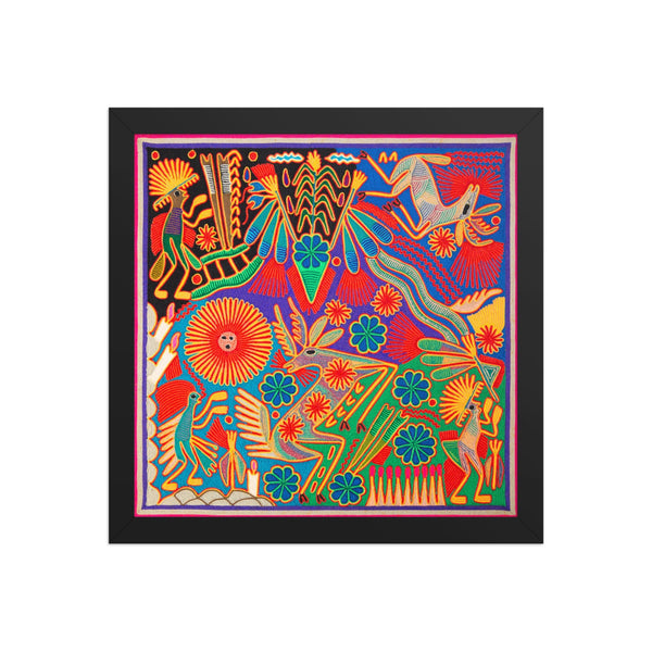 Huichol Yarn Painting Print • L - 114 - Huichol Arts