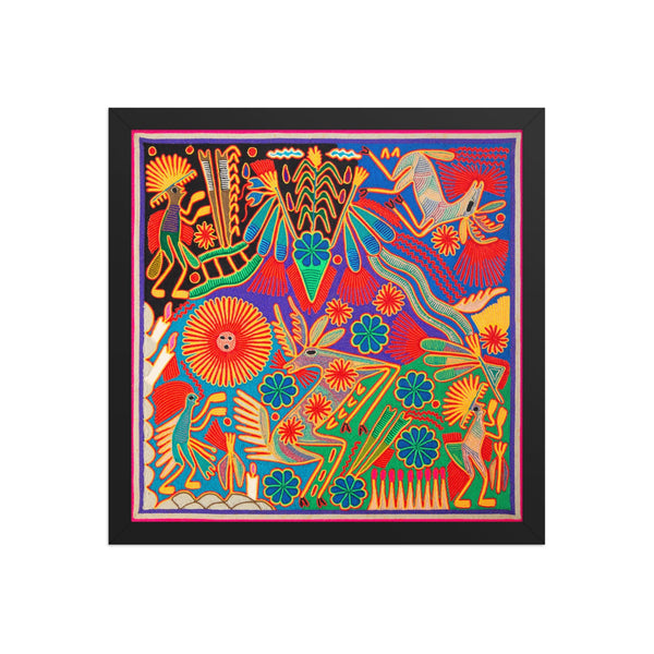 Huichol Yarn Painting Print • L - 114 - Huichol Arts