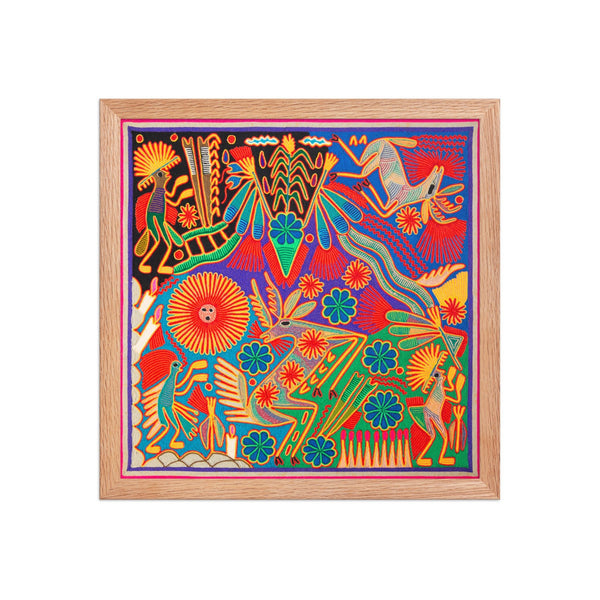 Huichol Yarn Painting Print • L - 114 - Huichol Arts