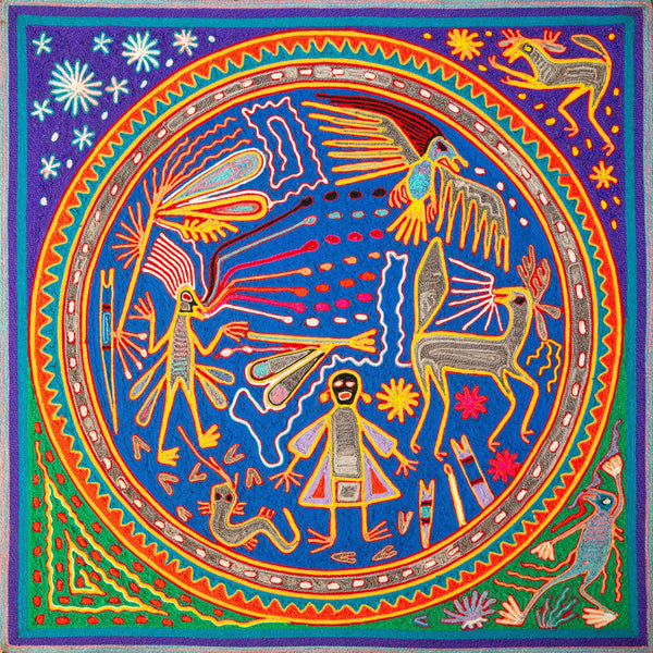 Huichol Yarn Painting Print • L - 115 - Huichol Arts