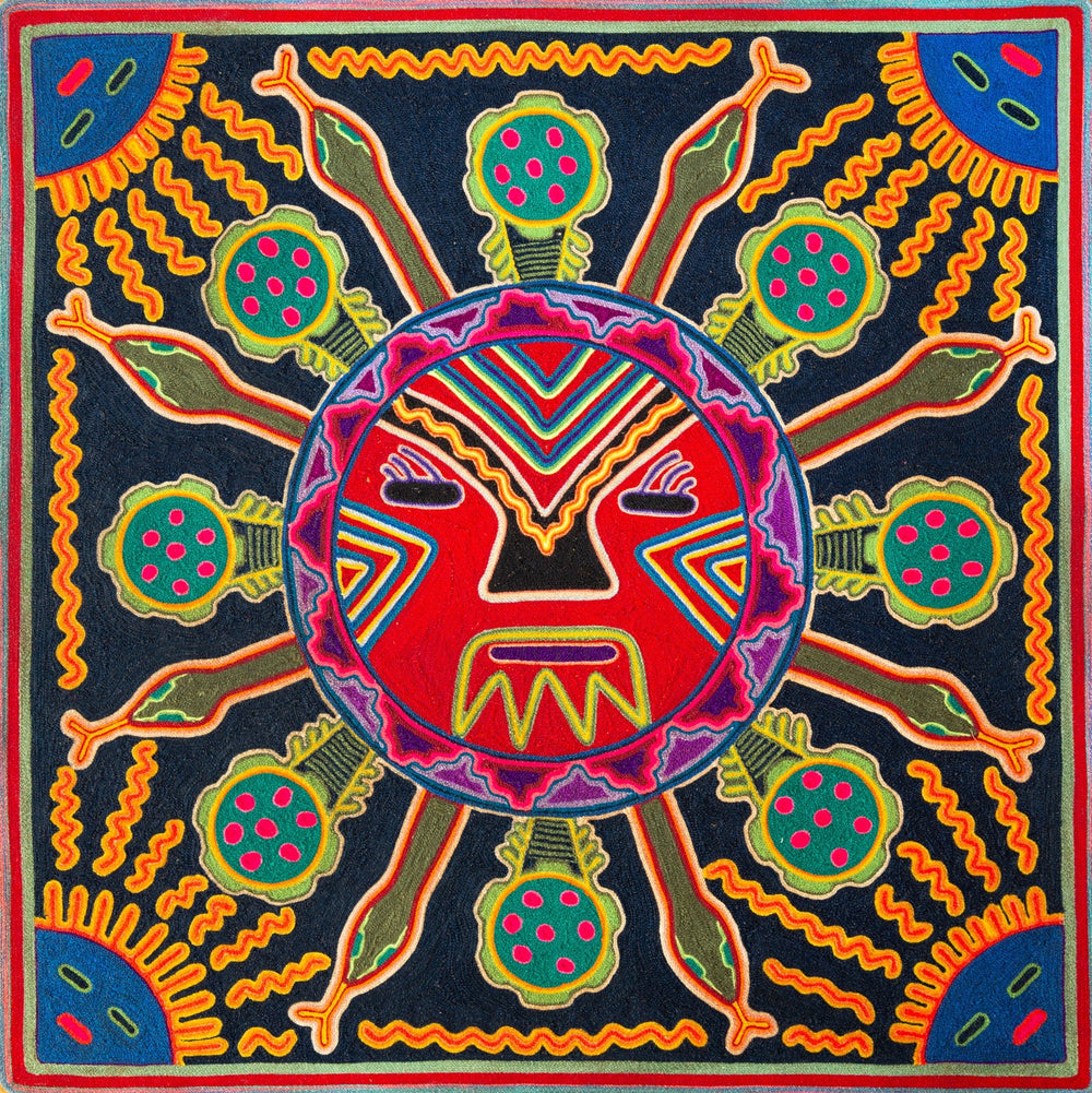 Huichol Yarn Painting Print • L - 116 - Huichol Arts