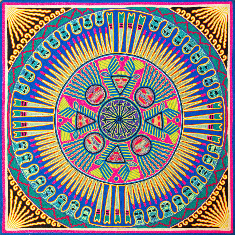 Huichol Yarn Painting Print • L - 117 - Huichol Arts
