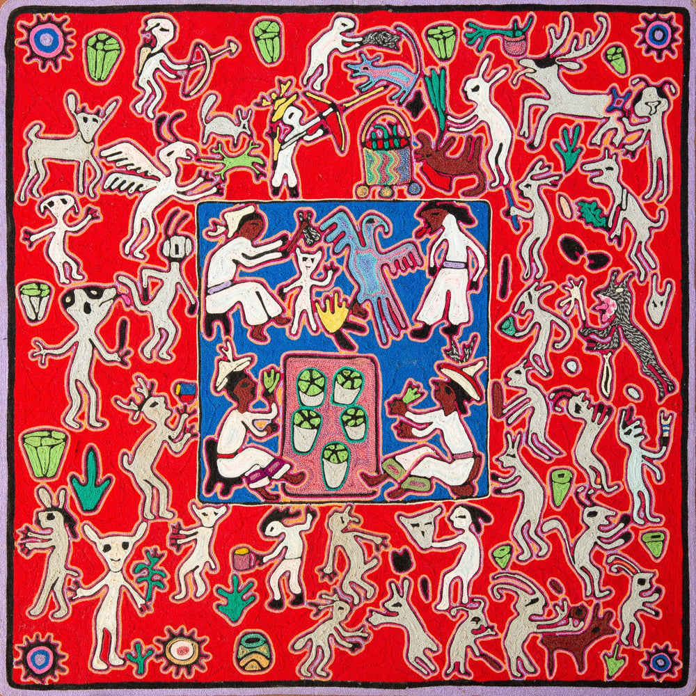 Huichol Yarn Painting Print • L - 119 - Huichol Arts