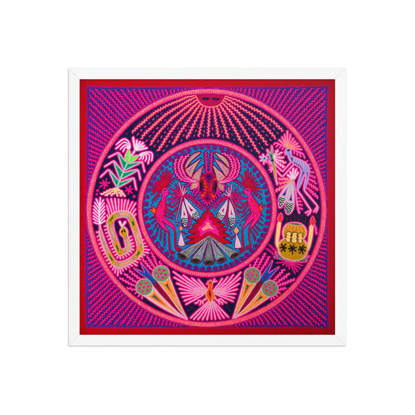 Huichol Yarn Painting Print • L - 121 - Huichol Arts