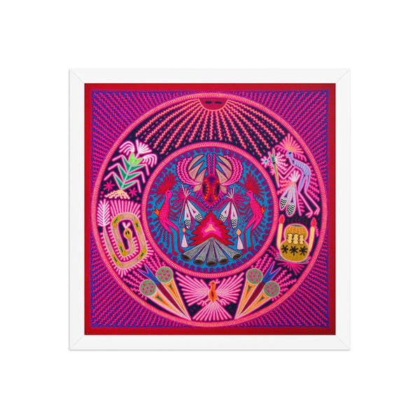Huichol Yarn Painting Print • L - 121 - Huichol Arts