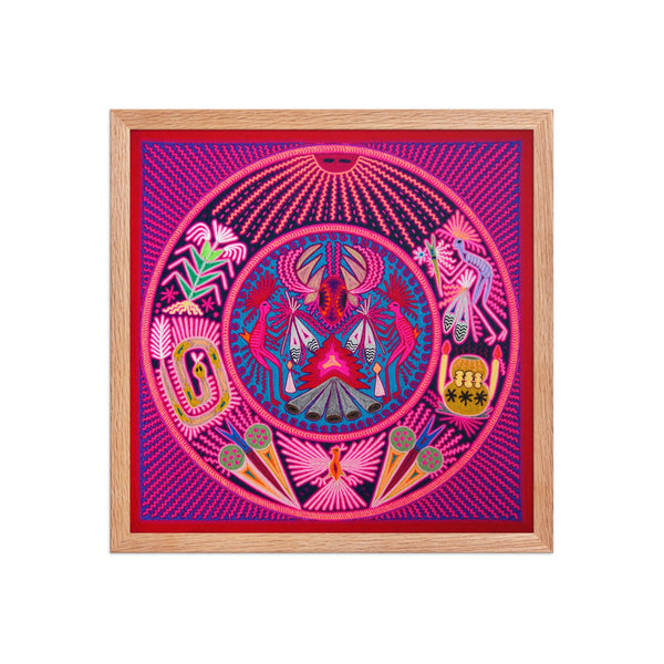Huichol Yarn Painting Print • L - 121 - Huichol Arts